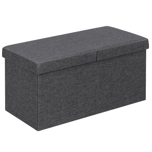 30 Inch Folding Storage Ottoman with Lift Top-Dark Gray Kids Crystal