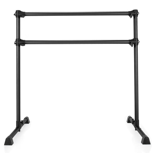 4 Feet Portable Double Freestanding Barre Dancing Stretching-Black Kids Crystal