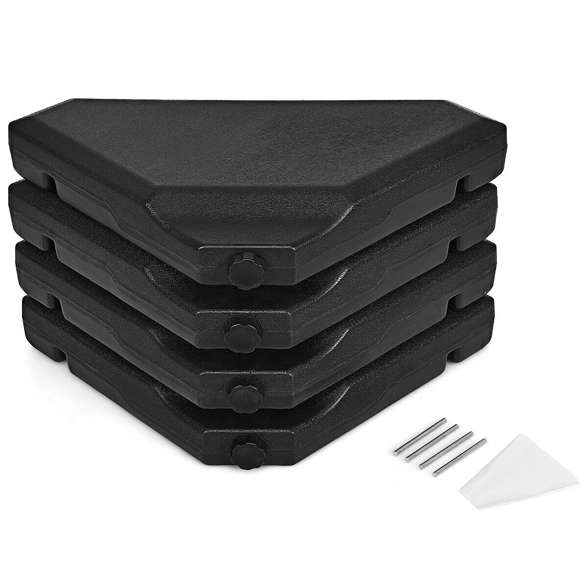 4 Pieces 195 lbs Patio Cantilever Offset Umbrella Base Weight Sand Kids Crystal