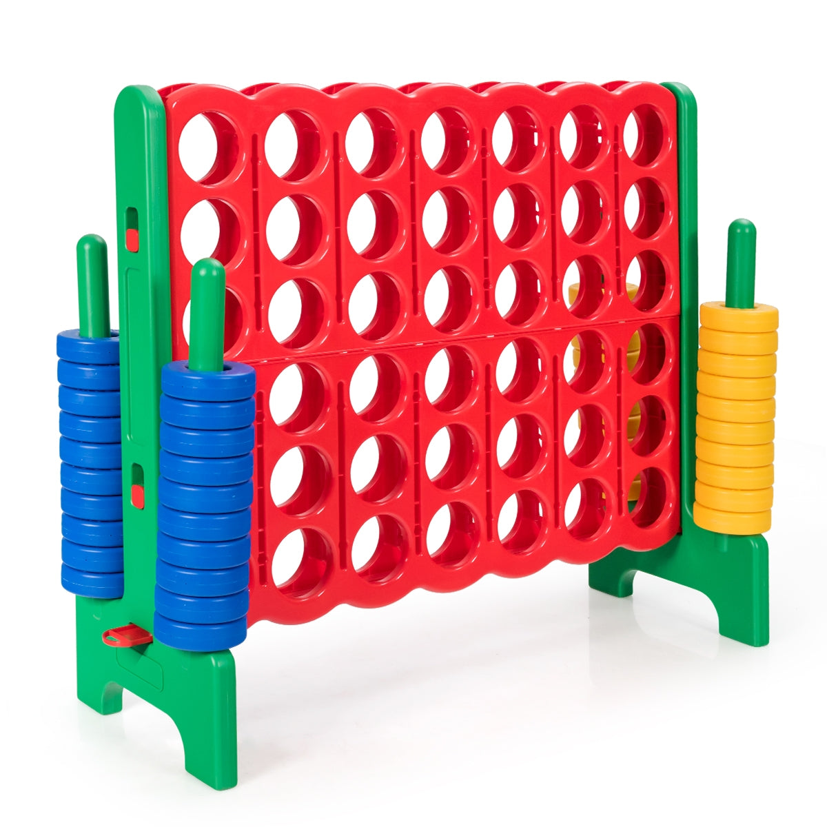 Jumbo 4-to-Score Giant Game Set with 42 Jumbo Rings and Quick-Release Slider-Green Kids Crystal