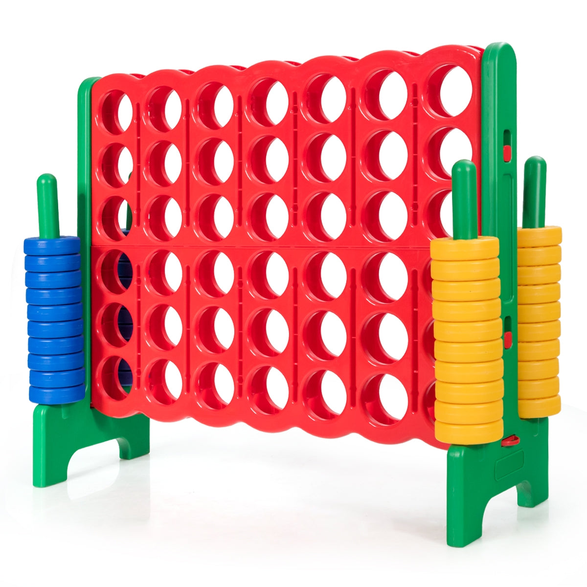 Jumbo 4-to-Score Giant Game Set with 42 Jumbo Rings and Quick-Release Slider-Green Kids Crystal