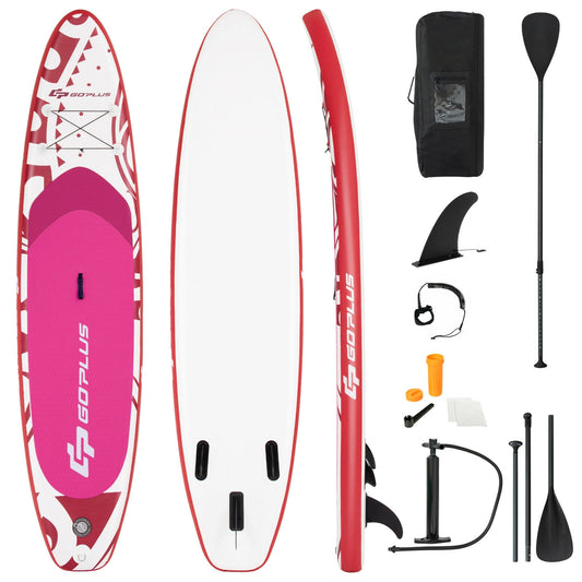 11 Feet Inflatable Adjustable Paddle Board with Carry Bag-L Kids Crystal