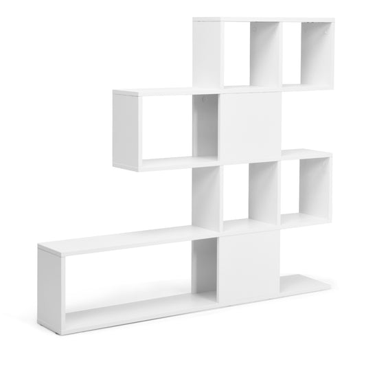 5-Tier Bookshelf Corner Ladder Bookcase with Storage Rack-White Kids Crystal