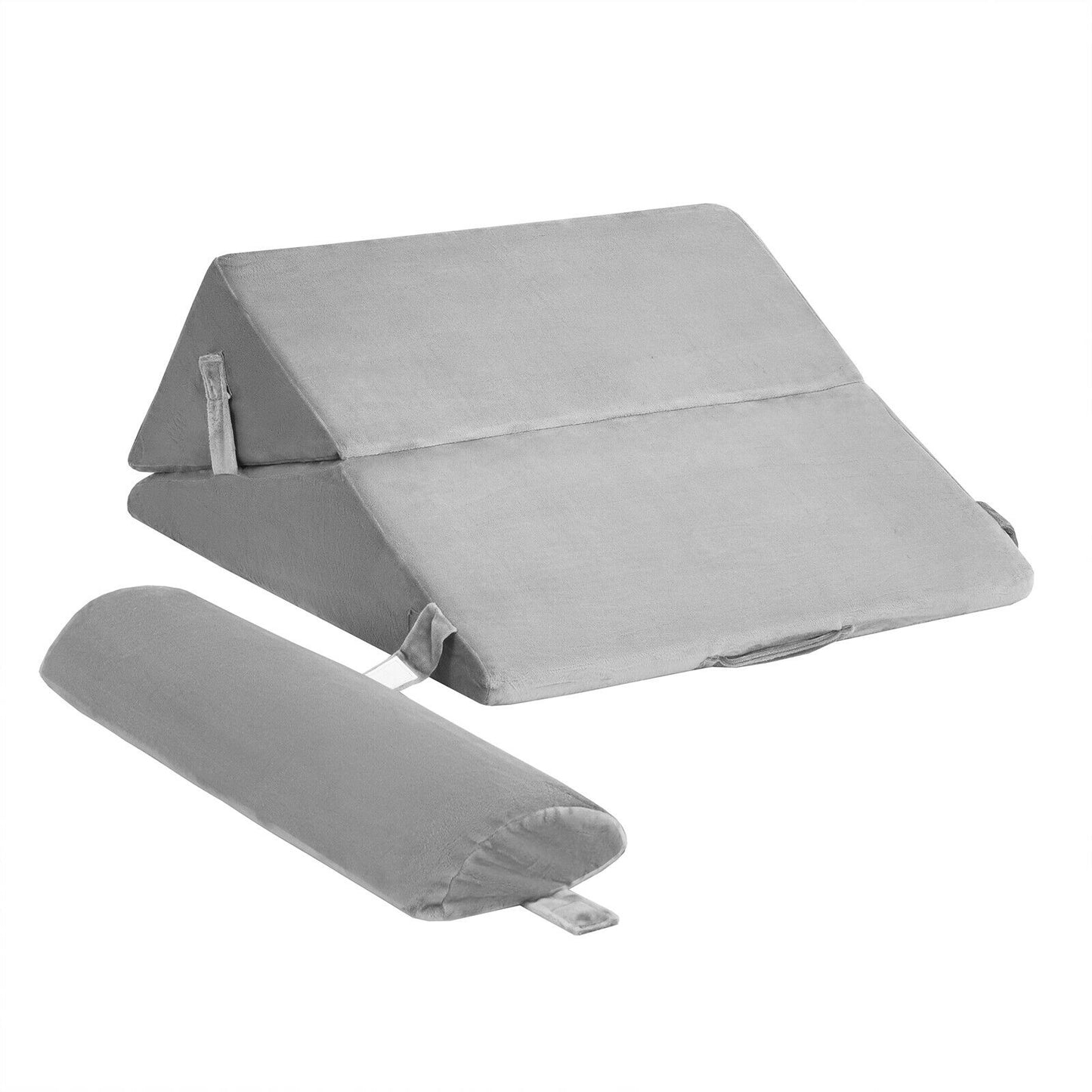 Adjustable Neck Back Support Memory Foam Headrest-Gray Kids Crystal