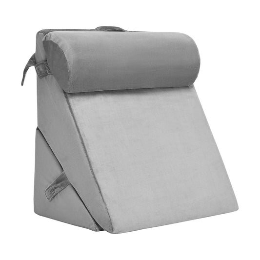 Adjustable Neck Back Support Memory Foam Headrest-Gray Kids Crystal