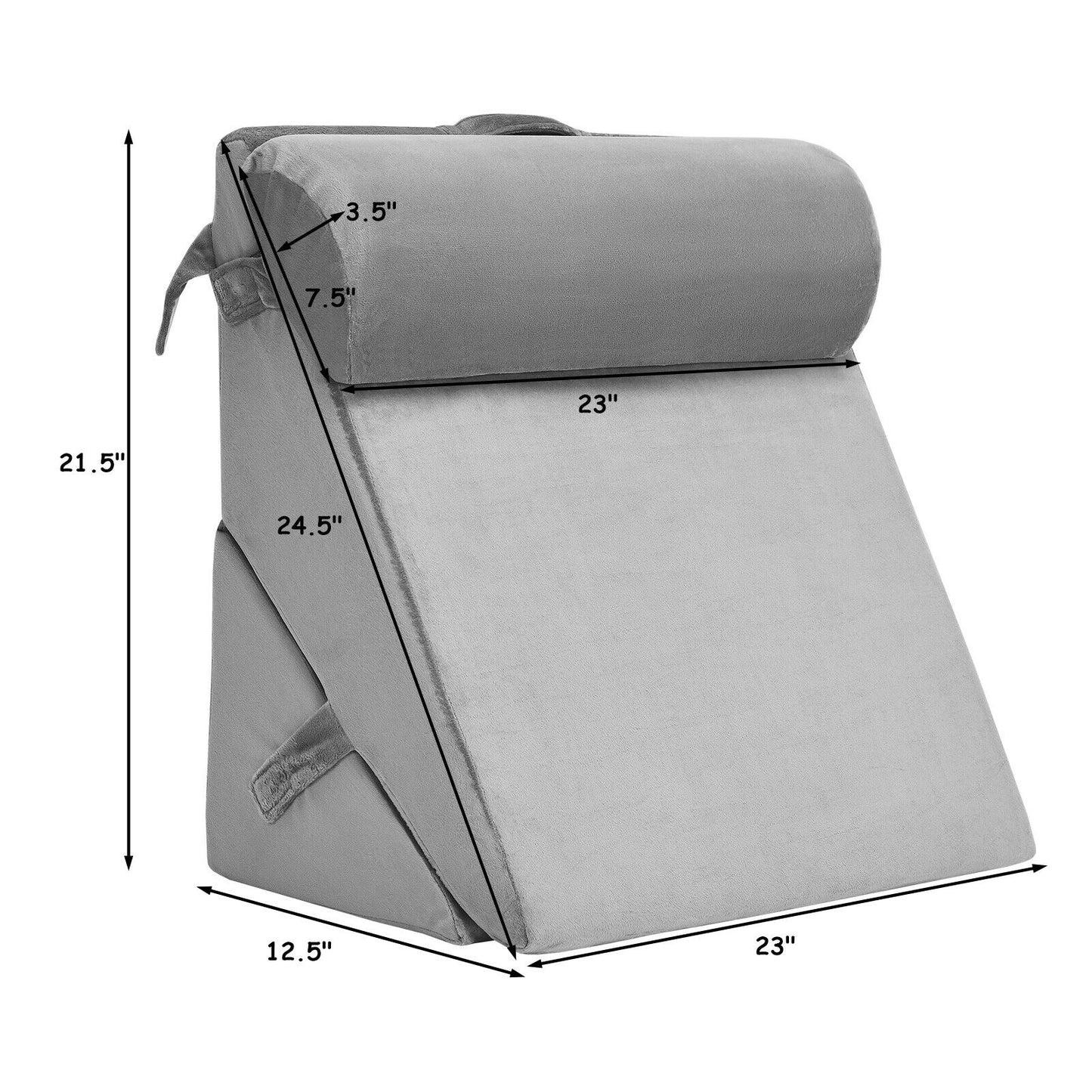 Adjustable Neck Back Support Memory Foam Headrest-Gray Kids Crystal