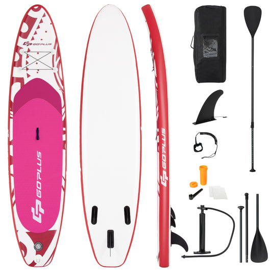 10.6 Feet Inflatable Adjustable Paddle Board with Carry Bag Kids Crystal