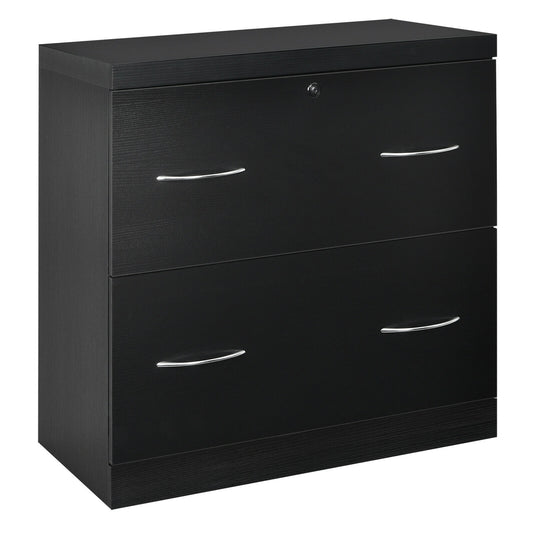 2-Drawer File Cabinet with Lock Hinging Bar Letter and Legal Size-Black Kids Crystal