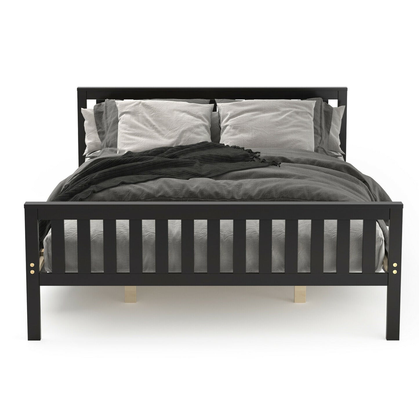Queen Wood Platform Bed with Headboard Kids Crystal