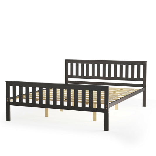 Queen Wood Platform Bed with Headboard Kids Crystal