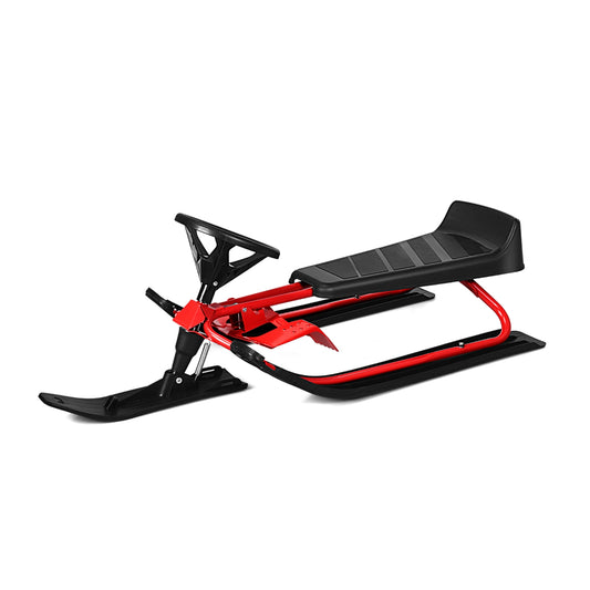 Kids Snow Sled withDouble Brakes Pull Rope and Steering Wheel Kids Crystal