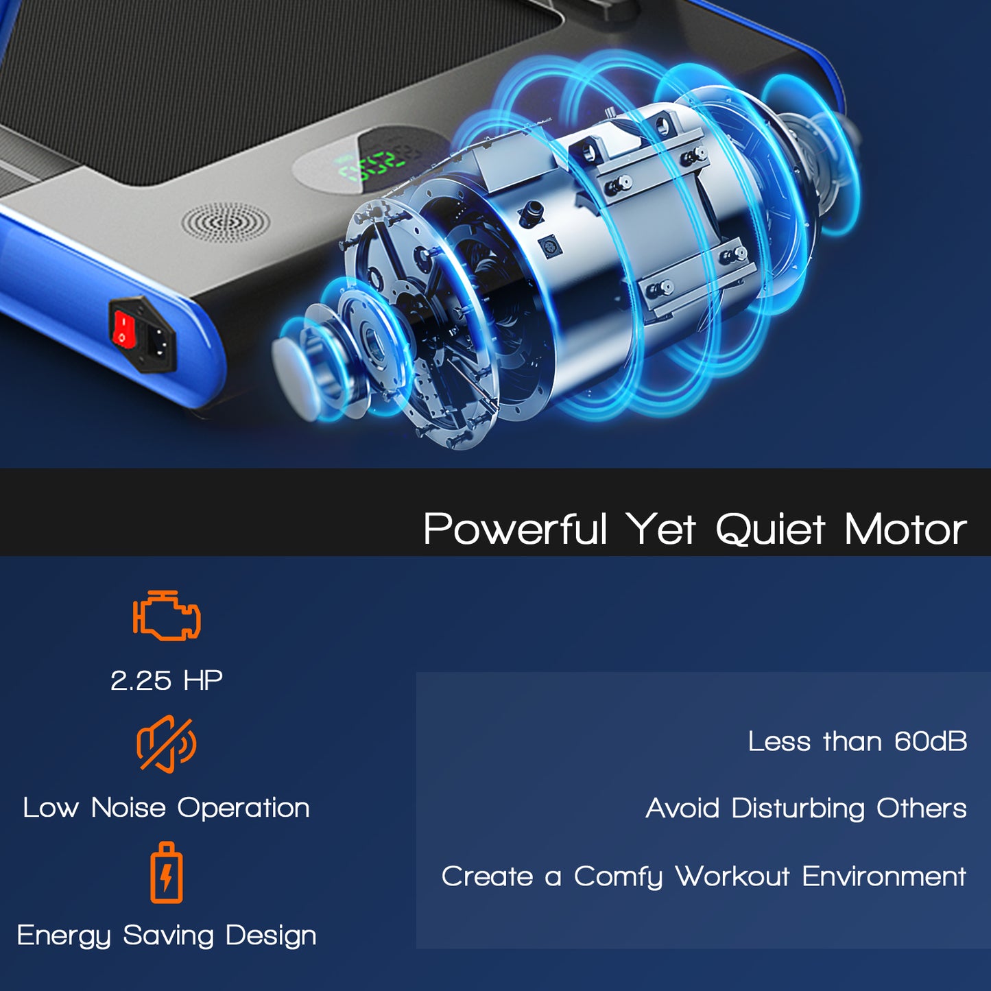 2-in-1 Folding Treadmill with Remote Control and LED Display-Blue Kids Crystal