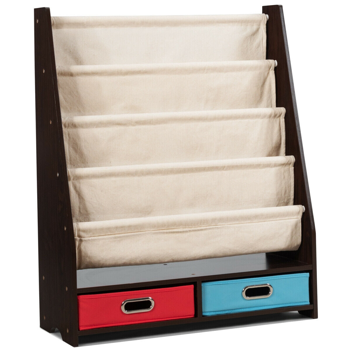Kids Book and Toys Organizer Shelves-Brown Kids Crystal
