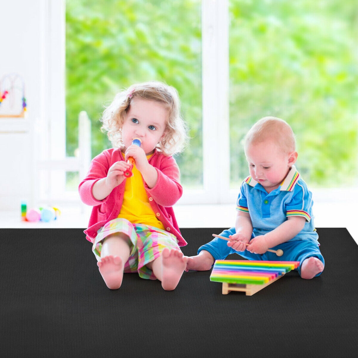 Workout Yoga Mat for Exercise-Black Kids Crystal