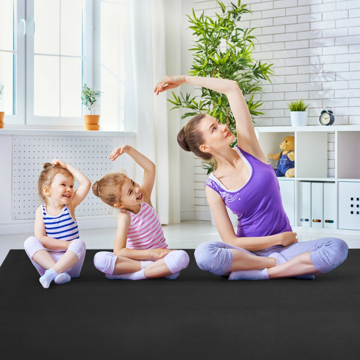 Workout Yoga Mat for Exercise-Black Kids Crystal