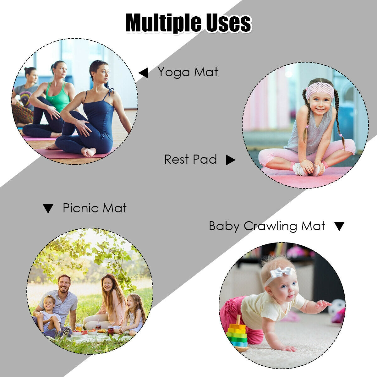 Workout Yoga Mat for Exercise-Black Kids Crystal