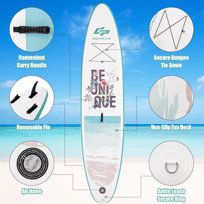 10.5 ft Inflatable Stand Up Paddle Board Surfboard with Aluminum Paddle Pump-10.5 ft