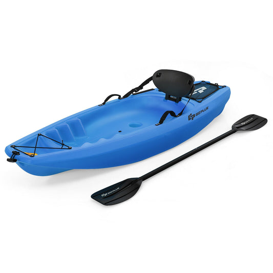6 Feet Youth Kids Kayak with Bonus Paddle and Folding Backrest for Kid Over 5-Blue Kids Crystal