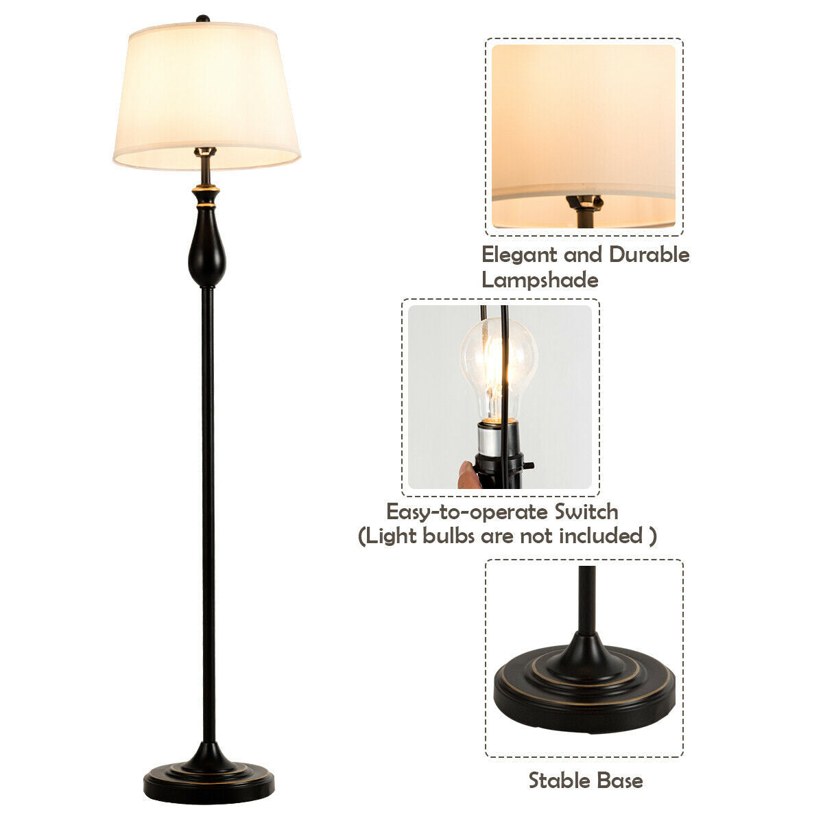 3 Pieces Brushed Nickel Lamp Set-Black Kids Crystal