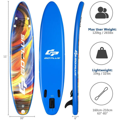 Inflatable Stand Up Paddle Board with Backpack Aluminum Paddle Pump-L size