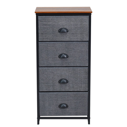 Chest Storage Tower Side Table Display Storage with 4 Drawers-Black Kids Crystal