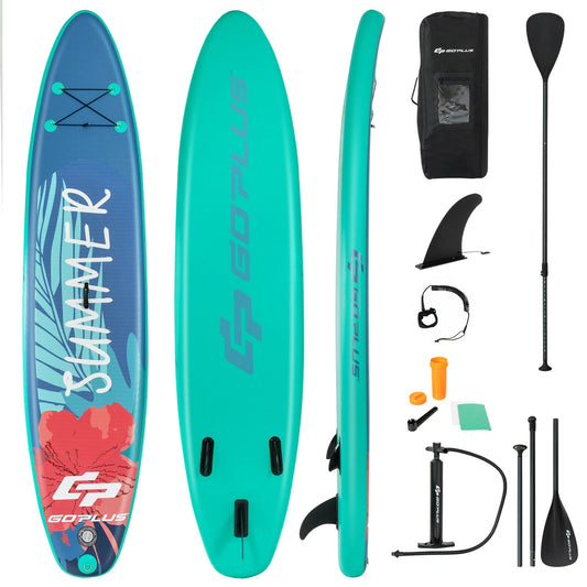 10 Feet Inflatable Stand Up Paddle Board with Backpack Leash Aluminum Paddle-L Kids Crystal