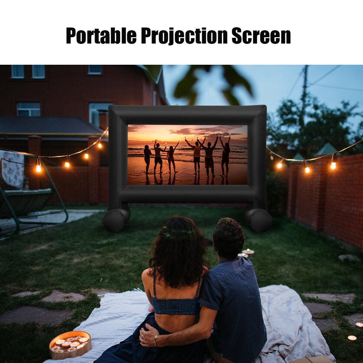 Inflatable Outdoor Movie Projector Screen with Blower-14' Kids Crystal