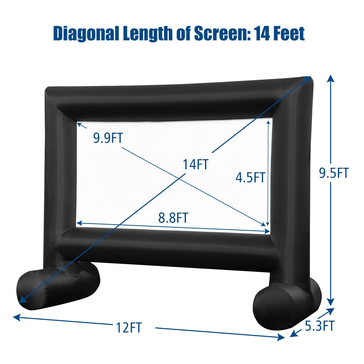 Inflatable Outdoor Movie Projector Screen with Blower-14' Kids Crystal