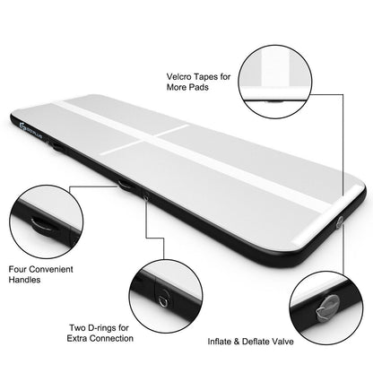 15 Feet Inflatable Gymnastics Tumbling Mat-Black