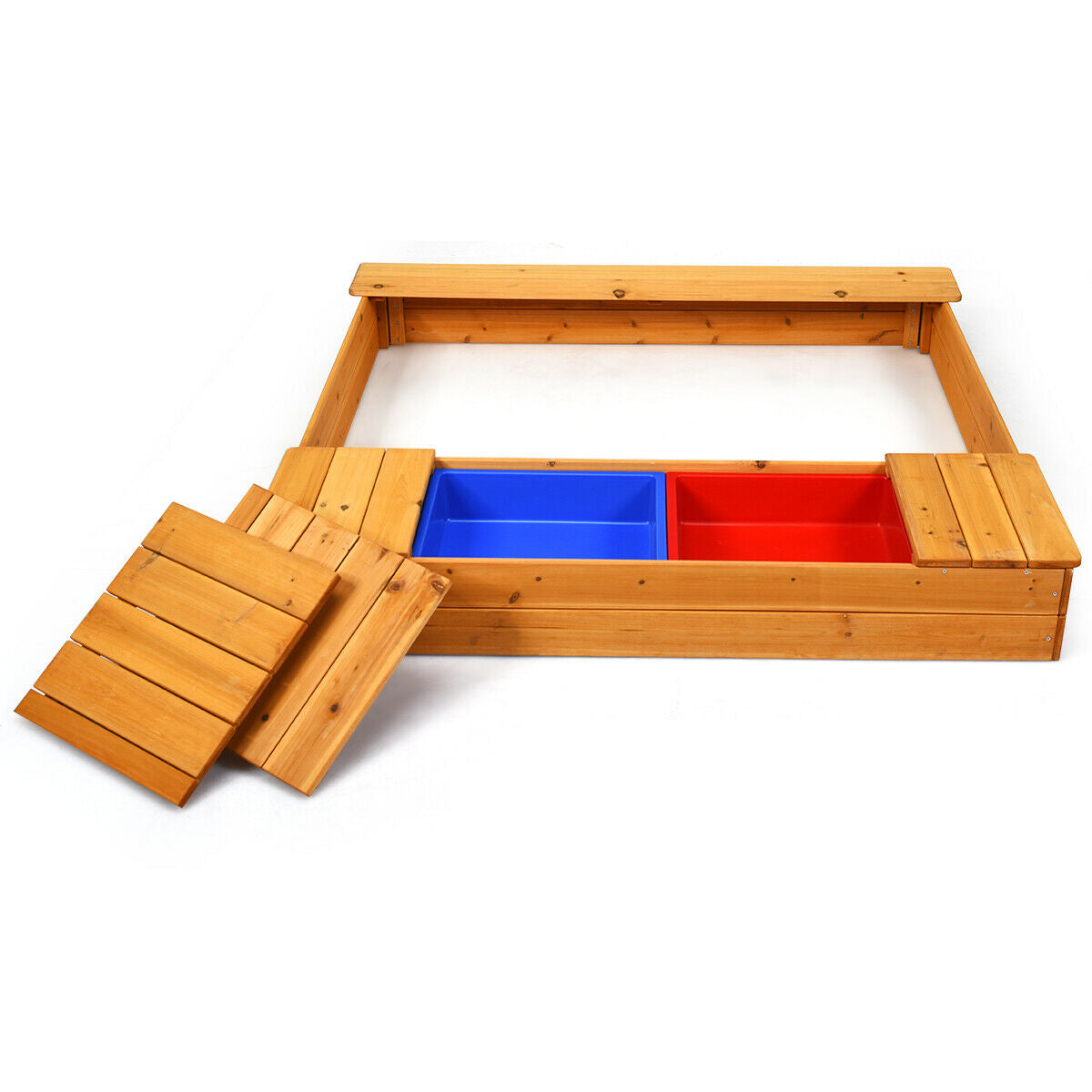 Kids Outdoor Playset Backyard Cedar Sandbox Kids Crystal