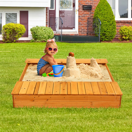 Kids Outdoor Playset Backyard Cedar Sandbox Kids Crystal
