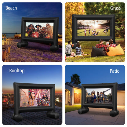 Inflatable Outdoor Movie Projector Screen with Blower and Carrying Bag-18&amp;#39;