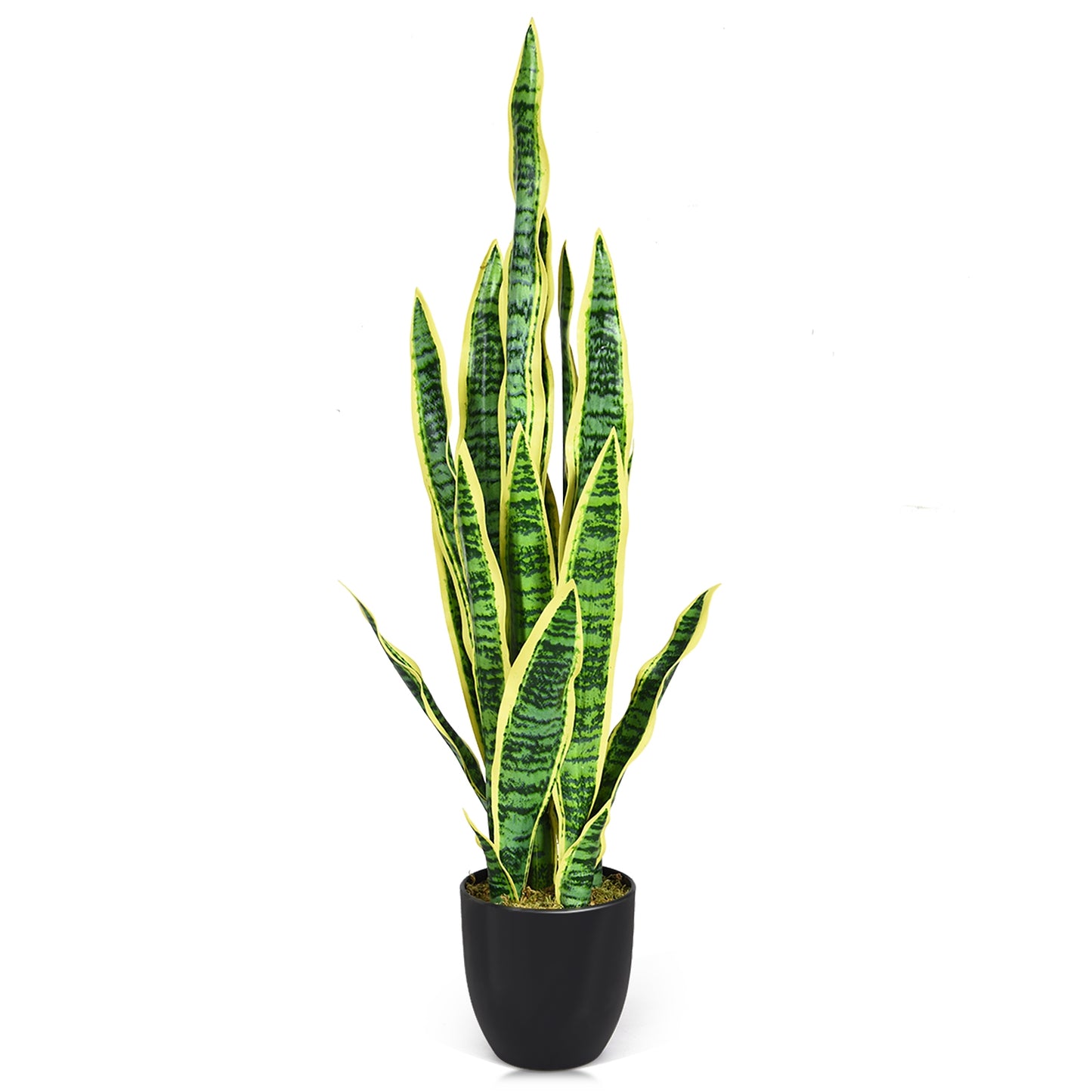 35.5 Inch Indoor-Outdoor Decoration Fake Artificial Snake Plant Kids Crystal