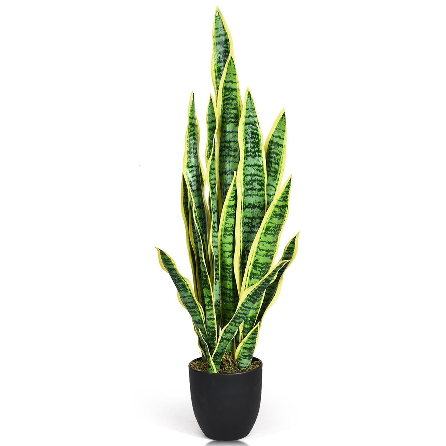 35.5 Inch Indoor-Outdoor Decoration Fake Artificial Snake Plant Kids Crystal