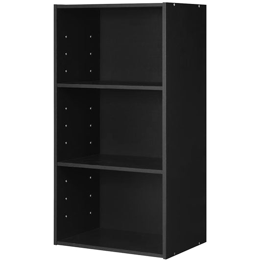 3 Open Shelf Bookcase Modern Storage Display Cabinet-Black Kids Crystal