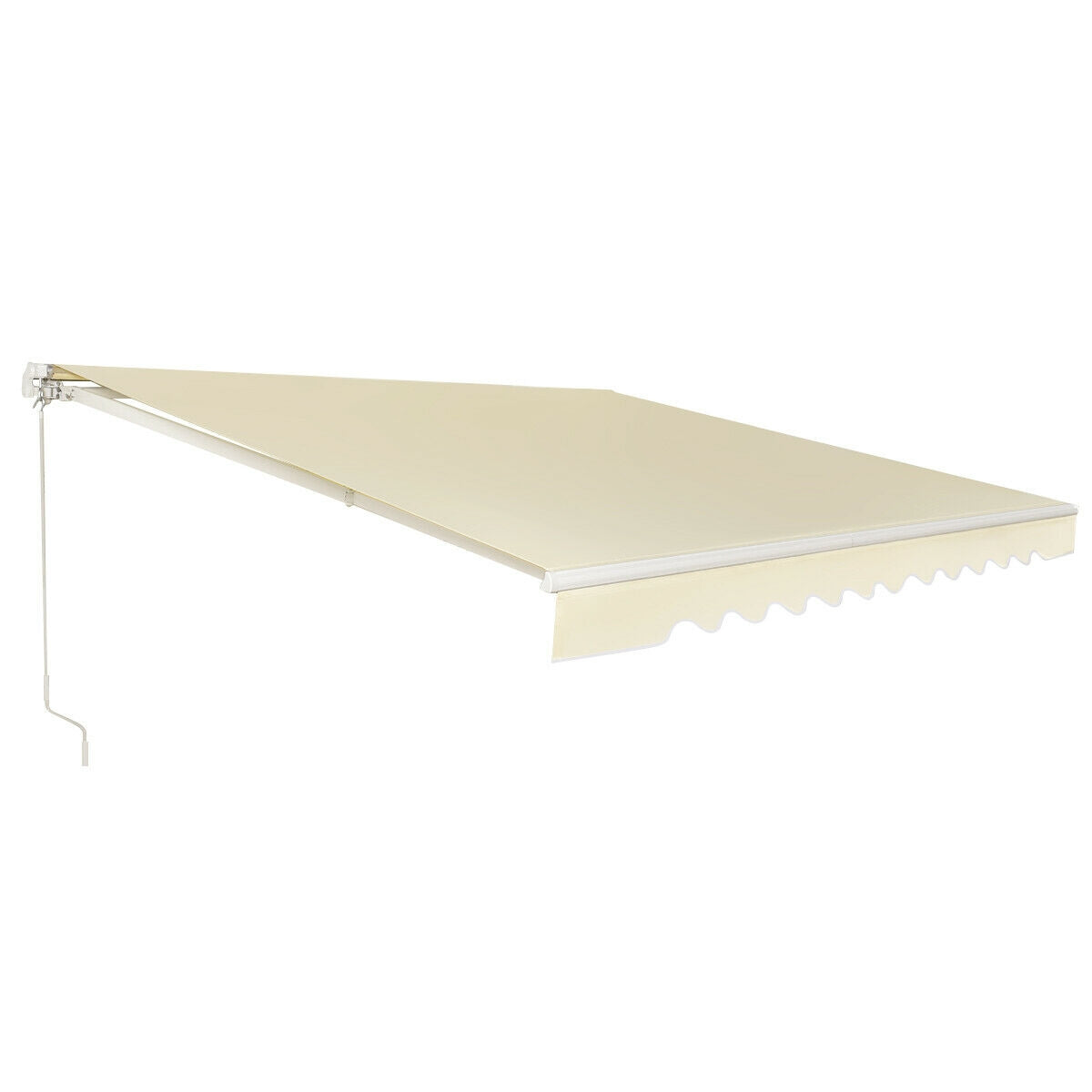 13 × 8 Feet Retractable Patio Awning Aluminum Deck Sunshade-Beige Kids Crystal