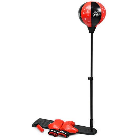 Kids Punching Bag with Adjustable Stand and Boxing Gloves Kids Crystal