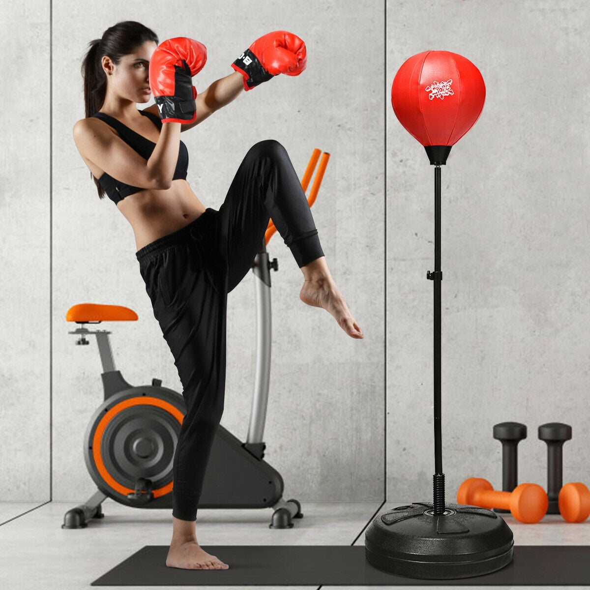 Adjustable Height Punching Bag with Stand Plus Boxing Gloves for Both Adults and Kids Kids Crystal