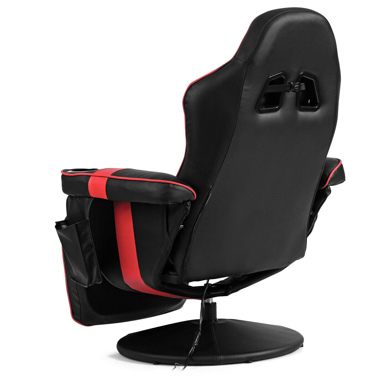 Ergonomic High Back Massage Gaming Chair Gaming Recliner with Pillow-Red Kids Crystal