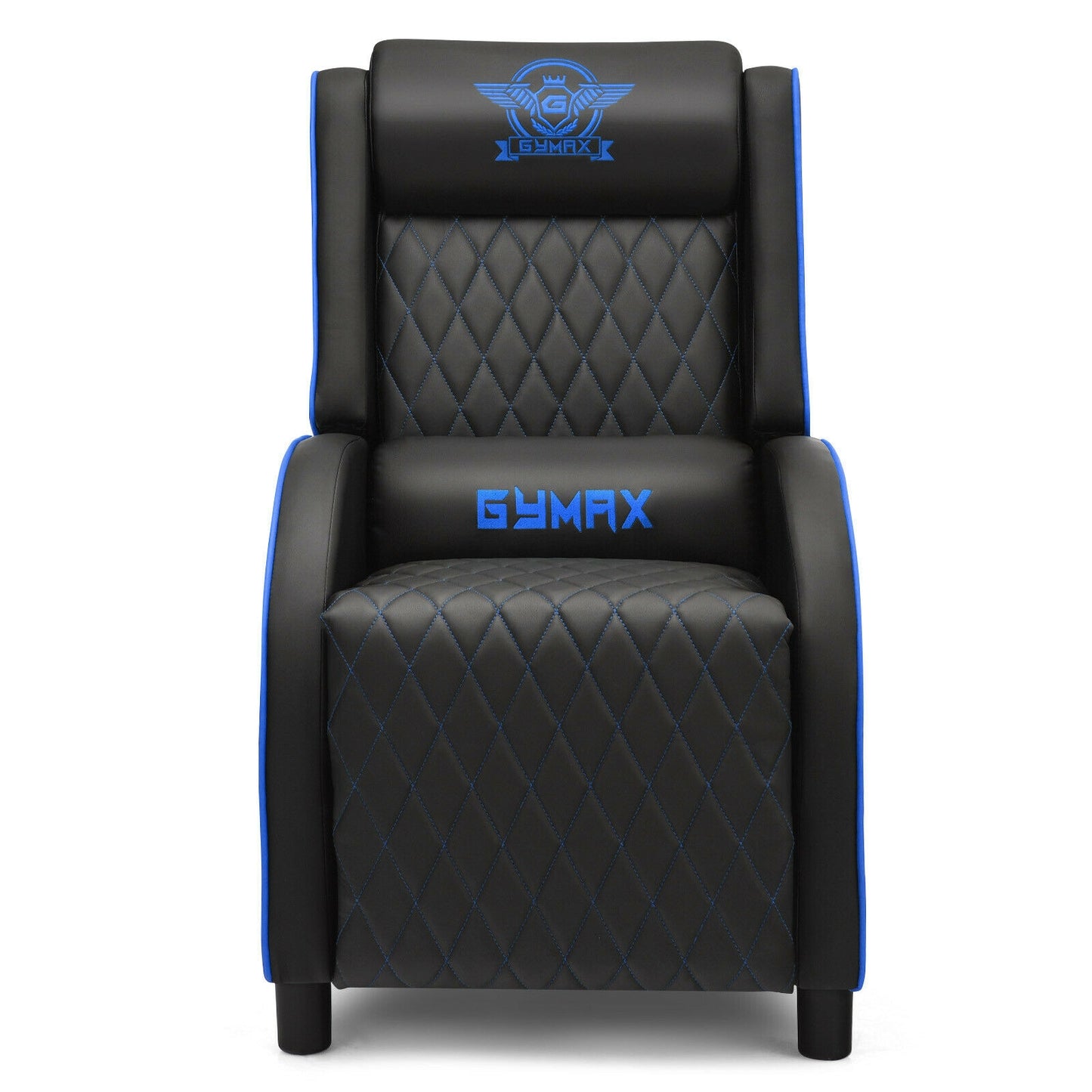 Massage Gaming Recliner Chair with Headrest and Adjustable Backrest for Home Theater-Blue Kids Crystal