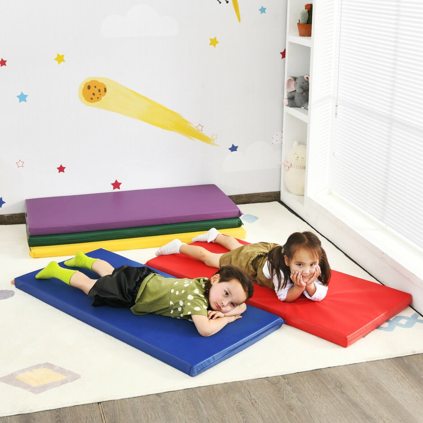 5 Pack 2 Inch Toddler Thick Rainbow Rest Nap Mats Kids Crystal