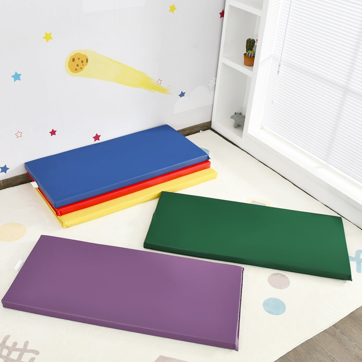 5 Pack 2 Inch Toddler Thick Rainbow Rest Nap Mats Kids Crystal