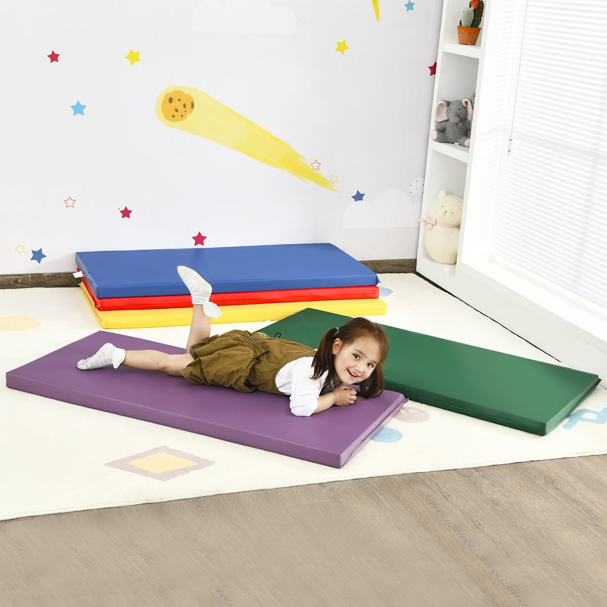 5 Pack 2 Inch Toddler Thick Rainbow Rest Nap Mats Kids Crystal