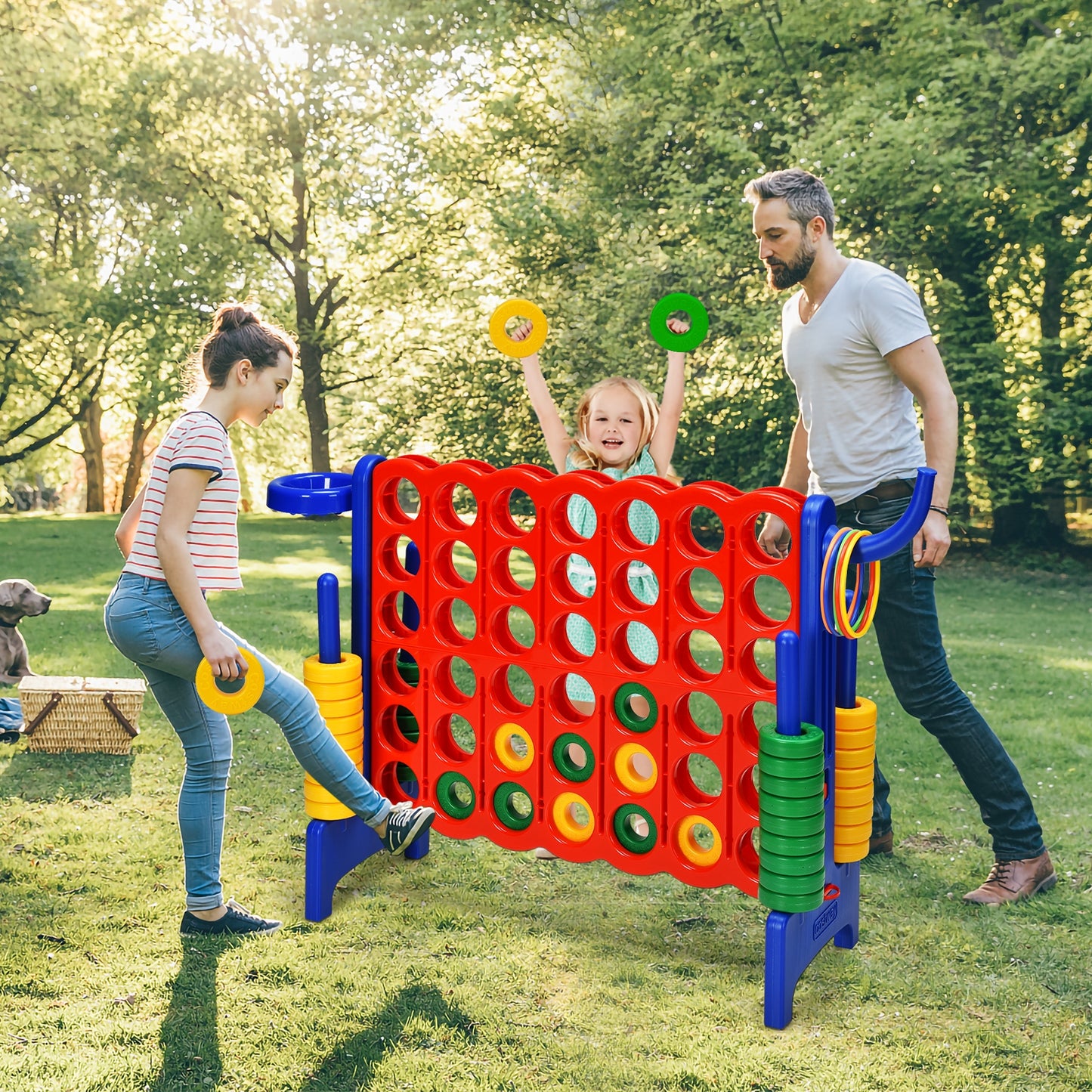 2.5 Feet 4-to-Score Giant Game Set-Blue Kids Crystal