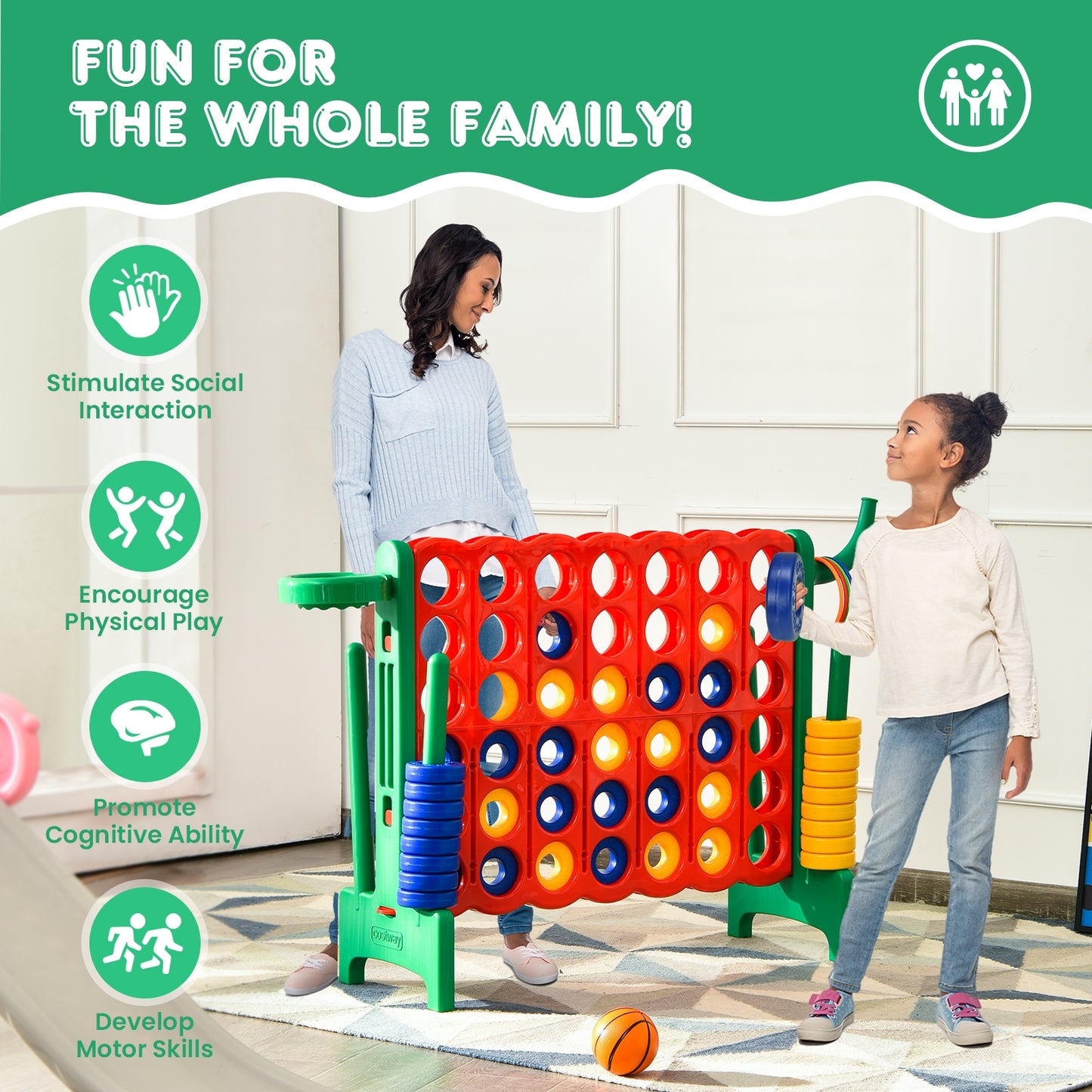 2.5ft 4-to-Score Giant Game Set-Green Kids Crystal