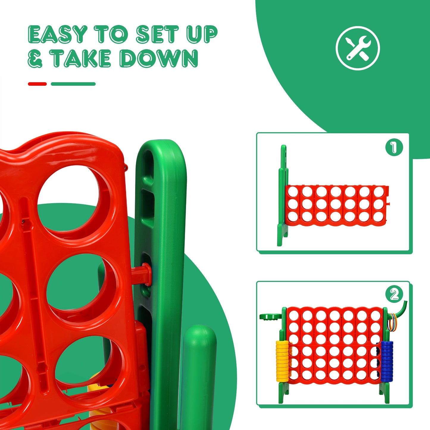 2.5ft 4-to-Score Giant Game Set-Green Kids Crystal