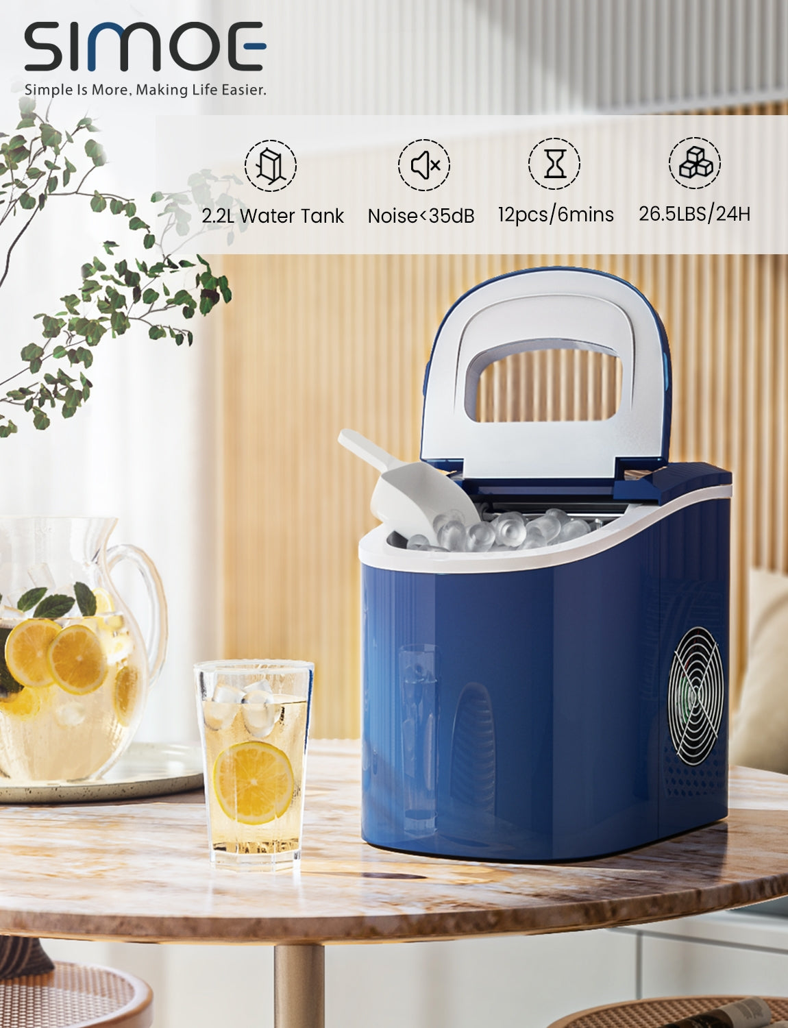 Mini Portable Compact Electric Ice Maker Machine-Navy Kids Crystal