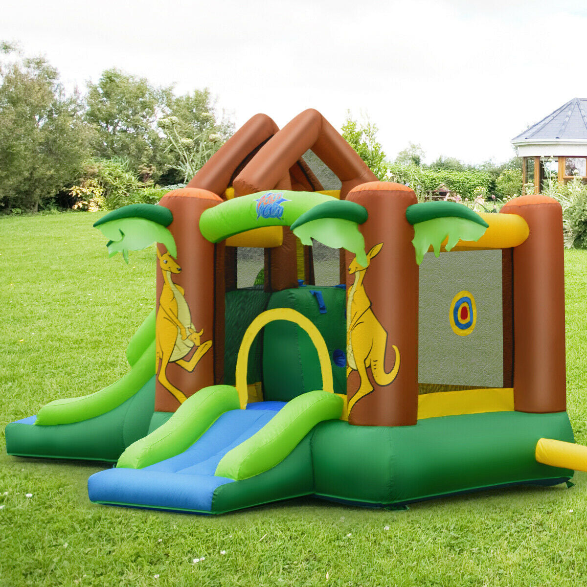Kids Inflatable Jungle Bounce House Castle including Bag without Blower Kids Crystal
