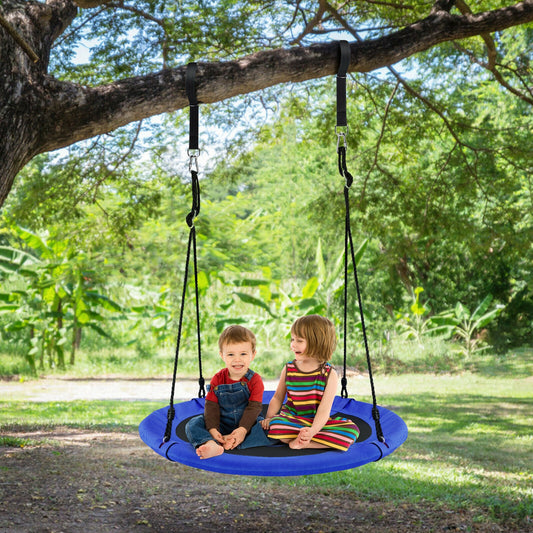 40 Inch 770 lbs Flying Saucer Tree Swing Kids Gift with 2 Tree Hanging Straps-Blue Kids Crystal