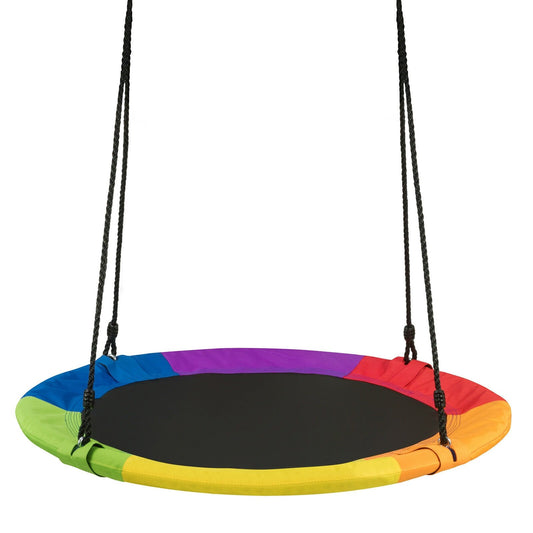 40 Inch 770 lbs Flying Saucer Tree Swing Kids Gift with 2 Tree Hanging Straps-Multicolor Kids Crystal